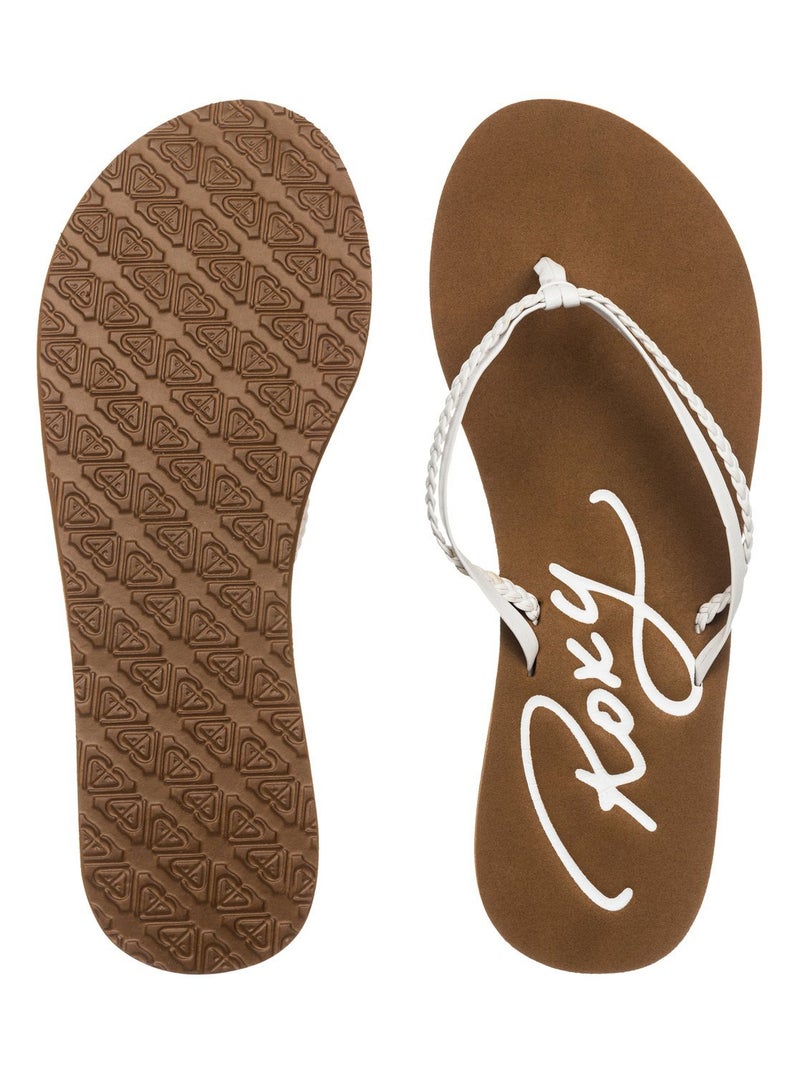Roxy womens Cabo flip flop sandals, White, 8 US - Image 3
